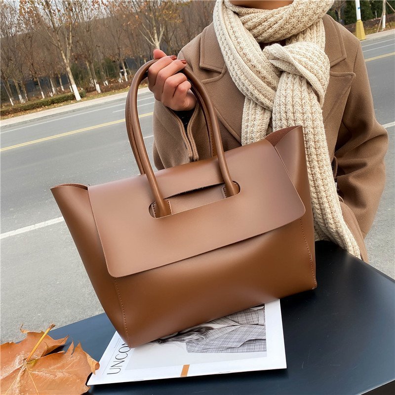 Fashion Women Shoulder Bags Large Capacity Handbags Simple Retro Tote Bags Solid Color Famous Brand High Quality Bags